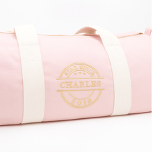 Load image into Gallery viewer, Personalised light pink barrel bag with embroidered name – Star Since design
