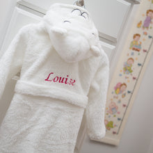Load image into Gallery viewer, Personalised Luxury Fleece Robe - White