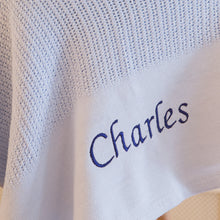 Load image into Gallery viewer, Soft cotton blue baby blanket 75x100 cm – newborn gift