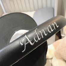 Load image into Gallery viewer, Close-up of embroidery on personalised handle bar cover Babyzen YOYO