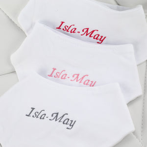 3 Personalised Bandana Bibs - White