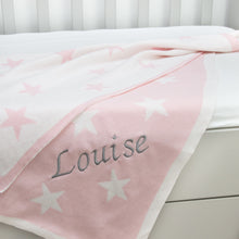 Load image into Gallery viewer, Baby Shower Ideas For Girls Personalised Blanket Little Stars - Pink