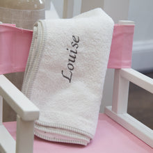 Load image into Gallery viewer, Personalised Hooded Towel Little Stars - White &amp; Grey