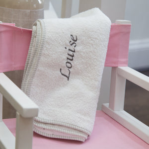 Personalised Hooded Towel Little Stars - White & Grey