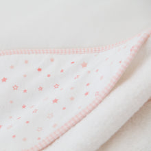 Load image into Gallery viewer, Personalised Hooded Towel Little Stars - White &amp; Pink