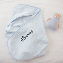 Load image into Gallery viewer, Personalised Hooded Towel - Blue