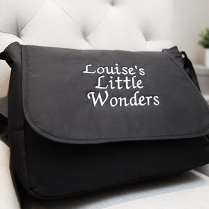 Personalised Travel Bag with Changing Mat - Black