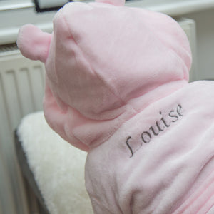 Personalised Fleece Robe - Pink