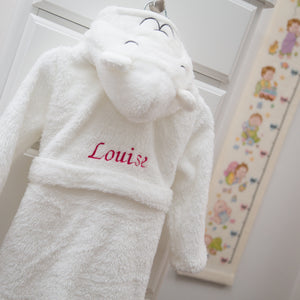 Personalised Luxury Fleece Robe - White