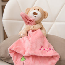 Load image into Gallery viewer, Personalised Comforter Teddy Bear - Pink &amp; Beige