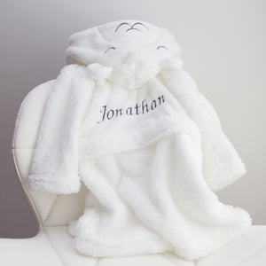 Personalised Luxury Fleece Robe - White