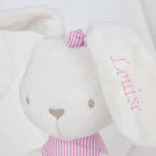 Load image into Gallery viewer, Personalised Comforter Bunny Rabbit - White &amp; Pink