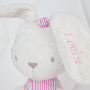 Personalised Comforter Bunny Rabbit - White & Pink