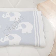 Load image into Gallery viewer, Gifts For Newborn Baby Boy Personalised Blanket Elephant