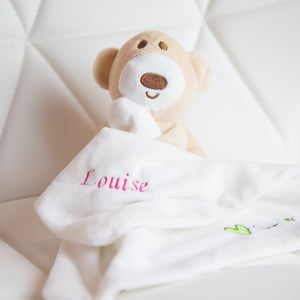 Personalised Comforter Teddy Bear - White & Beige