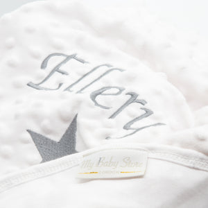 Personalised Blanket Luxury Star - White