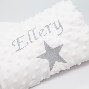Personalised Blanket Luxury Star - White
