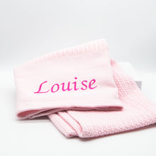 Load image into Gallery viewer, Personalised Knitted Blanket - Pink