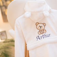 Load image into Gallery viewer, Personalised Luxury Fleece Robe Teddy Bear - White